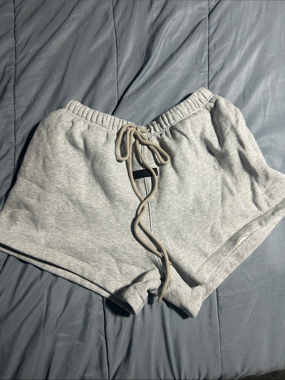 Essential Mens Heather Gray Drawstring Lounge Shorts